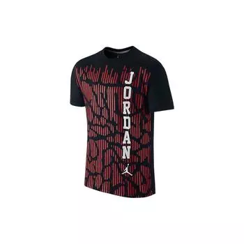 Jordan Футболка с коротким рукавом с узором Burst Pattern, мужские топы, черная 719712-010 XL