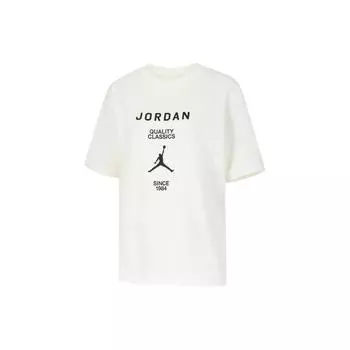 Jordan Футболка с круглым вырезом и коротким рукавом с принтом алфавита, женские топы белого цвета FZ0618-133 L
