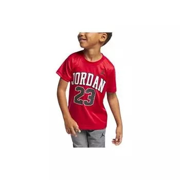 Jordan Футболка с круглым вырезом и принтом логотипа Dri-Fit, детские топы, цвет красный HA4933-678 L