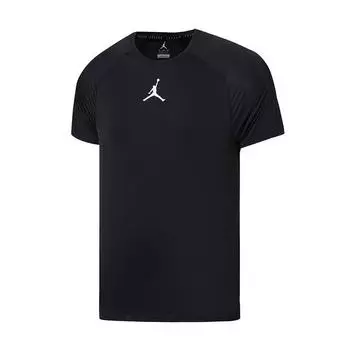 Jordan Футболка с логотипом, круглым вырезом, прямым кроем, коротким рукавом, мужская, черная 892257-010 M
