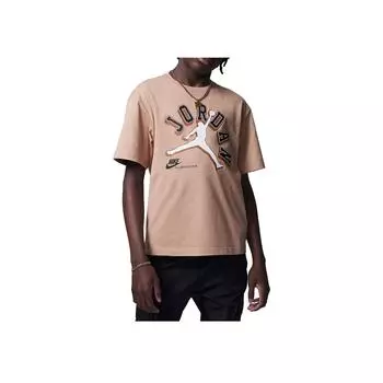 Jordan Футболка Varsity Jumpman с логотипом и принтом в стиле кэжуал, трикотажная, с коротким рукавом, детские топы, цвет кукурузы FV2530-200 M