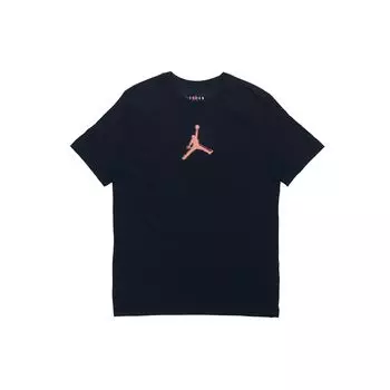 Jordan FW22 3D-логотип с принтом алфавита, вязаная футболка с короткими рукавами, мужские топы, черный CZ8088-010 M