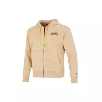 Jordan FW22 Мужская куртка для бега на молнии с капюшоном и принтом букв для фитнеса, верхняя одежда цвета хаки DQ7565-252 M