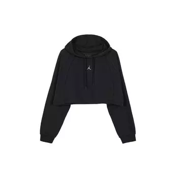 Jordan FW22 Толстовка с логотипом на шнурке, укороченная толстовка с длинными рукавами, женские топы, черные DQ4391-010 M