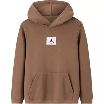Jordan Hooded Pullover Fashion Sweatshirt Детская толстовка темно-коричневого цвета DQ7939-205 L