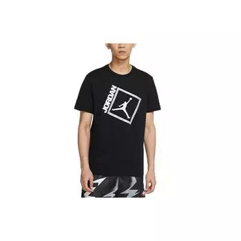 Jordan Jumpman Box SS Дышащая спортивная повседневная футболка с коротким рукавом с буквенным принтом Мужские топы Черный DA9901-010 XXXL