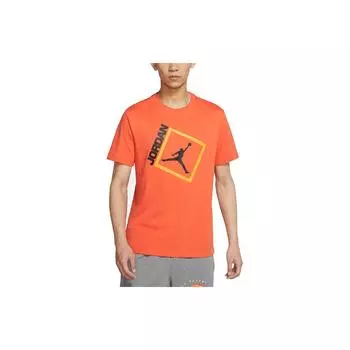 Jordan Jumpman Box SS Повседневная спортивная дышащая футболка с короткими рукавами и надписью Мужские топы Оранжевый DA9901-803 L