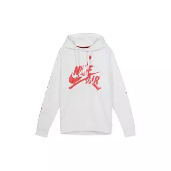 Jordan Jumpman Classics Пуловер с логотипом на флисовой подкладке, мужские толстовки белого цвета BV6011-100 M