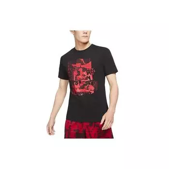 Jordan Jumpman Flight Basketball Спортивная футболка с круглым вырезом и короткими рукавами Мужские топы Черный DA9880-010 XS