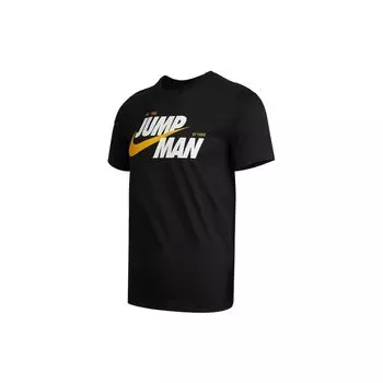 Jordan Jumpman GFX SS Crew Повседневная спортивная дышащая футболка с короткими рукавами и буквенным принтом Мужские топы черные DM3220-010 XXXL