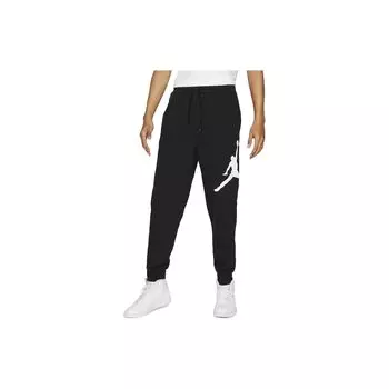 Jordan Спортивные брюки Jumpman Logo с манжетами и завязками свободного кроя, мужские брюки, черные DA6803-010 M