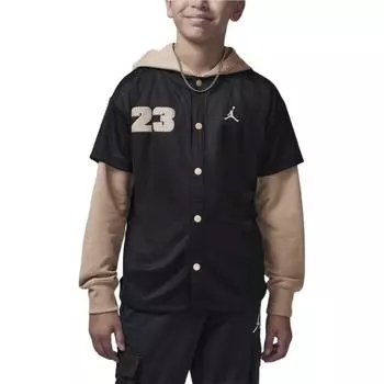 Jordan Jumpman Logo Letter And Number Fake Two Piece Hooded Jacket Kids Jackets Black HQ7130-010 M