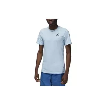 Jordan Jumpman однотонный логотип бренда с круглым вырезом и короткими рукавами, мужские топы, ледяной синий DC7485-411 M