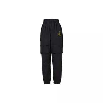 Jordan Kids Knit Sports Pants Solid Color Brand Logo High Waist Drawstring Kids pants Black JD2222114GS-002 S