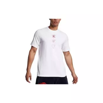 Jordan Legacy AJ4 с логотипом и принтом, вязаная футболка с круглым вырезом и короткими рукавами, мужские топы, белые BV5461-100 L