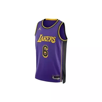 Jordan Lakers 22-23 Сезон Леброн Джеймс Нет. Пуловер с 6 сращиваниями и круглым вырезом с логотипом бренда, дышащий быстросохнущий баскетбольный жилет DO9530-505 S