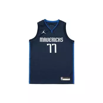 Jordan Letter Logo Print V-образный вырез без рукавов детская баскетбольная майка Dallas Mavericks Doncic 77 детская майка темно-синяя 3Y2B7BXAP-MAVDL L