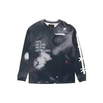 Jordan Удобная футболка с длинным рукавом и принтом в стиле тай-дай, мужские топы, черная CT6107-101 M