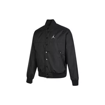 Jordan Logo Badge Бейсбольный воротник Приталенная куртка с рукавами реглан Осенняя мужская верхняя одежда Черный DJ0878-010 M