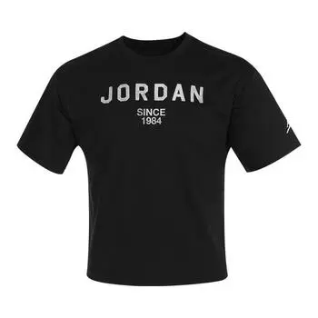 Jordan Logo Letter Round Neck Casual Short Sleeve T-Shirt Kids Tops Black HQ8157-010 M