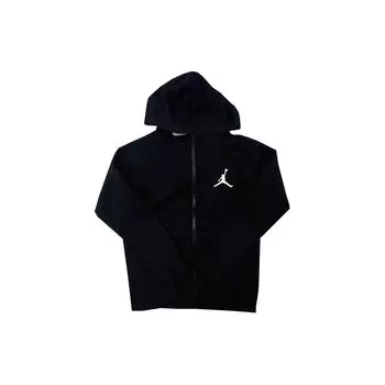 Jordan Logo Повседневная спортивная флисовая теплая куртка с капюшоном и длинным рукавом Детские куртки черного цвета CT3045-010 S