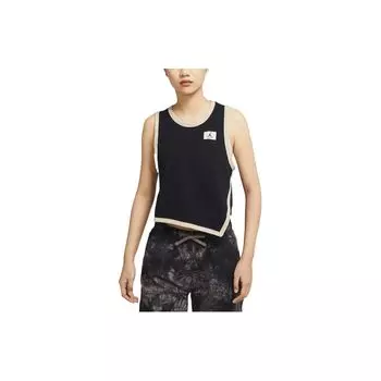 Jordan Logo Print Breathable Round Neck Sleeveless Vest Women tops Black DO5036-010 M