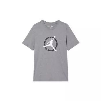 Jordan Футболка с круглым вырезом и коротким рукавом с принтом логотипа, мужская, цвет карбон-серый DV8437-091 M