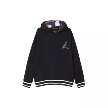 Jordan Logo Pullover Hoodie Sweatshirt Men Sweatshirt Black FD7403-010 XL