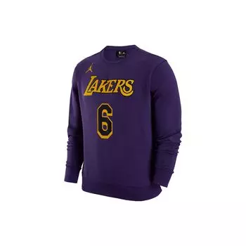 Jordan Los Angeles Lakers НБА Толстовка с круглым вырезом и длинными рукавами с принтом Мужские топы Фиолетовый DR2409-504 M