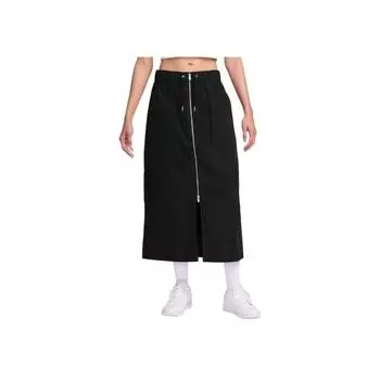 Jordan Low Waist Solid Color Mid-Length Casual Skirt Women skirts Black HF9463-010 XS