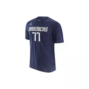 Jordan Luka Doncic #77 Dallas Mavericks NBA Баскетбольная футболка с круглым вырезом и коротким рукавом Мужские топы Темно-синие CV9973-421