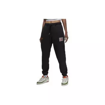 Jordan Mid-Rise Joggers With Drawstring And Minimal Logo Patch Women Bottoms Black DV7021-010 XL