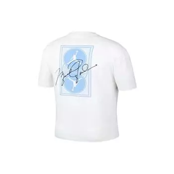 Jordan Minimalist Back Большой логотип с принтом Повседневная футболка с круглым вырезом и коротким рукавом Мужские топы Белый Синий DZ4055-103 L