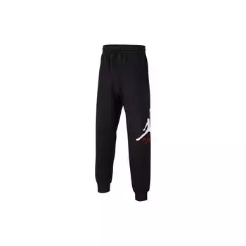 Jordan MJ Baseline Lace-Up Side Print Fleece Casual Knit Sports Pants Kids pants Black FZ6362-010 XL