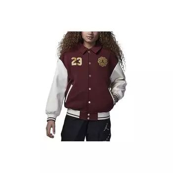 Jordan MJ Chinese New Year Color Block Numbered Crew Neck Casual Baseball Jacket Kids jackets Dark-Team-Red HM3548-619 L