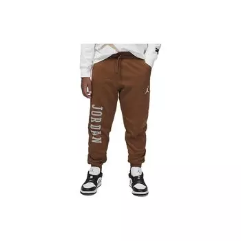 Jordan MJ Essentials Member Letter Tie Повседневные вязаные спортивные штаны в рубчик с манжетами на флисовой подкладке Детские штаны Светло-британско-коричневые FV5650-281 XL