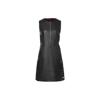 Jordan Mock Neck Zipper A-Line Повседневное платье Женское платье Черное DC4824-010 M