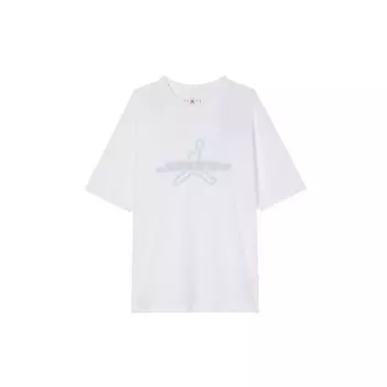 Jordan Мягкая удобная футболка с круглым вырезом и коротким рукавом Essentials Color Block Letter Logo Print, женские футболки белого цвета HM4904100 M