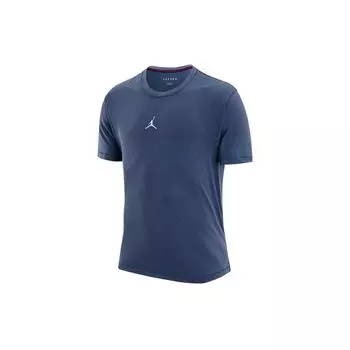Jordan Мужская футболка с коротким рукавом и принтом логотипа Dri-FIT, синяя, с круглым вырезом DH8922-493 XL