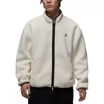 Jordan Мужская куртка Flight Faux Shearling с воротником-стойкой, свободная, с оттенком белого FV7449-133 L