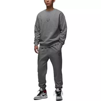 Jordan Мужская толстовка Flight Fleece Pullover Crewneck, цвет Carbon-Grey FV7260091 L