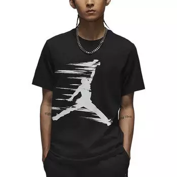Jordan MVP Jumpman Logo Crew Neck Удобная футболка с коротким рукавом для мужчин, черные FZ1920-010 M