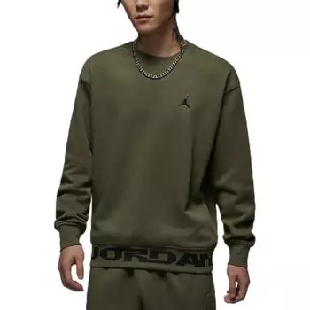 Jordan MVP Letter Pattern флисовый круглый вырез универсальный свитер длинный рукав толстовка мужская толстовка темно-оливково-зеленый FV7437-222 2XL