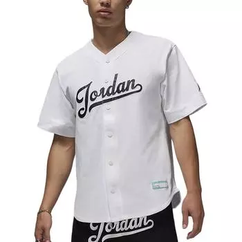 Jordan MVP Letter Print Outdoor Casual Sports Short Sleeve Baseball Jersey Men Jersey White FN4664100 L