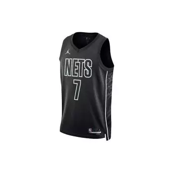 Jordan НБА Brooklyn Nets Кевин Дюрант Джерси, SW Fan Edition 2022-2023 Нет. 7 топов унисекс черного цвета DO9518-011 S