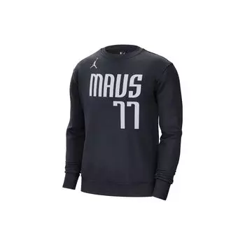 Jordan NBA Dallas Mavericks Буквенно-цифровой флисовый свитшот с круглым вырезом Мужская толстовка черного цвета DR2531-426 M