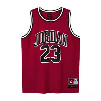 Jordan NBA Kids баскетбольная майка с дышащим сетчатым принтом и буквенным узором, детская майка красного цвета DO1968-687 L
