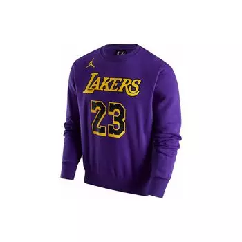 Jordan NBA Los Angeles Lakers Буквенно-цифровая толстовка с круглым вырезом на флисовой подкладке Мужская толстовка фиолетового цвета DR2409-508 M