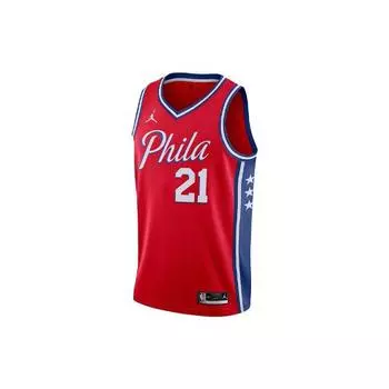 Jordan NBA Statement Edition Swingman Jersey, Джоэл Эмбиид, Philadelphia 76ers мужской баскетбольный жилет красный CV9490-666 S