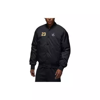 Jordan FW23 Год Дракона CNY Серия Дракон Узор Печать Логотип Пуговица Спортивный Воротник Куртка Мужская Куртки Черный FZ6436-010 S